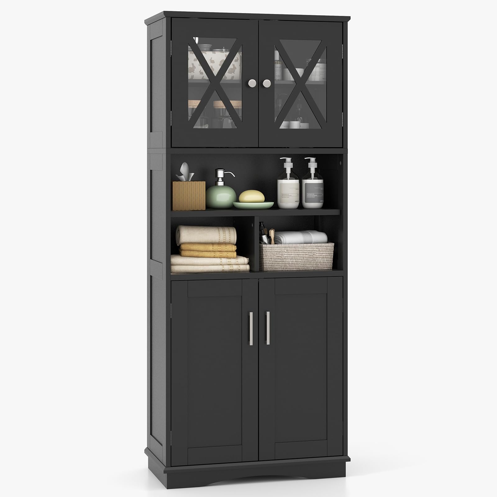 Meuble de salle de bain haut Tangkula (23,5 x 12 x 57 pouces)